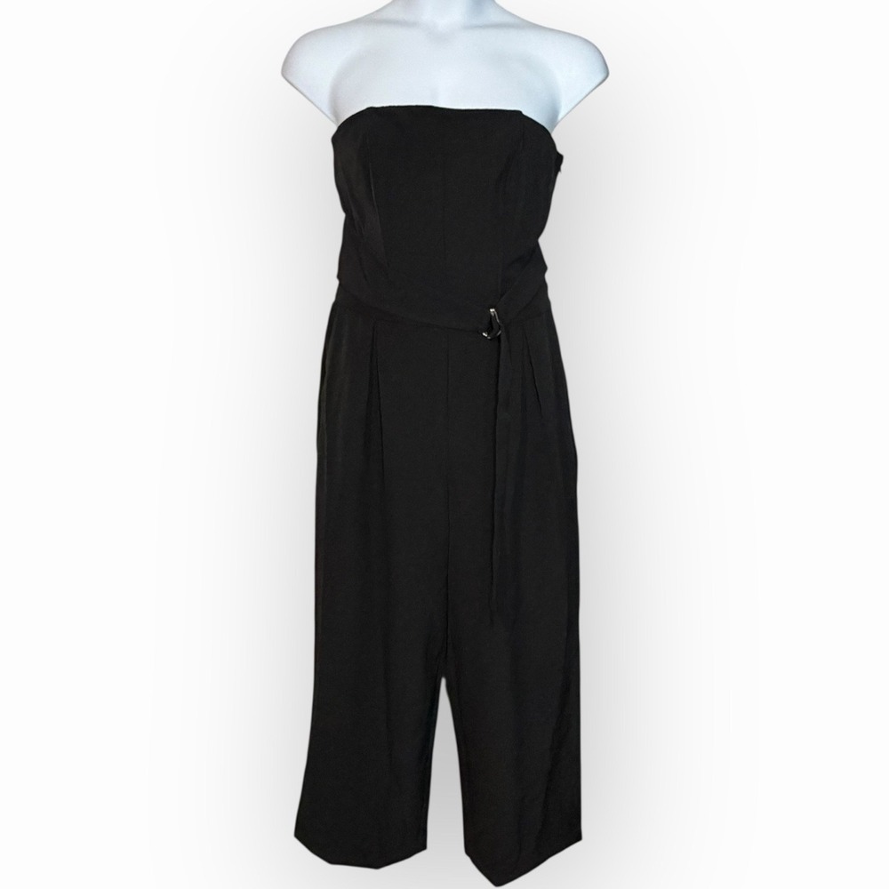 Bold Element + Ally Brooke Women's Strapless Wide Leg Jumpsuit Black Size 12 - Picture 3 of 13